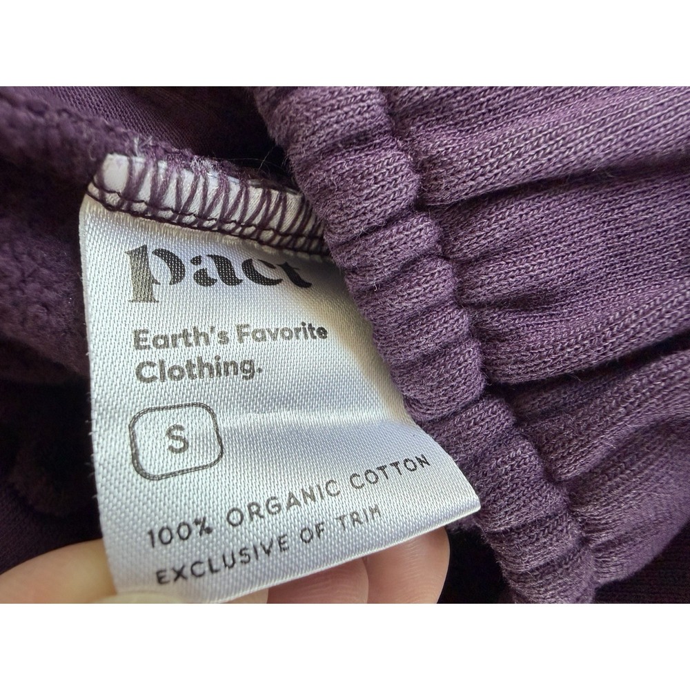 PACT Womens Jogger Sweatpants Sz S Purple Organic Cotton Lounge Athleisure Comfy - Picture 5 of 5